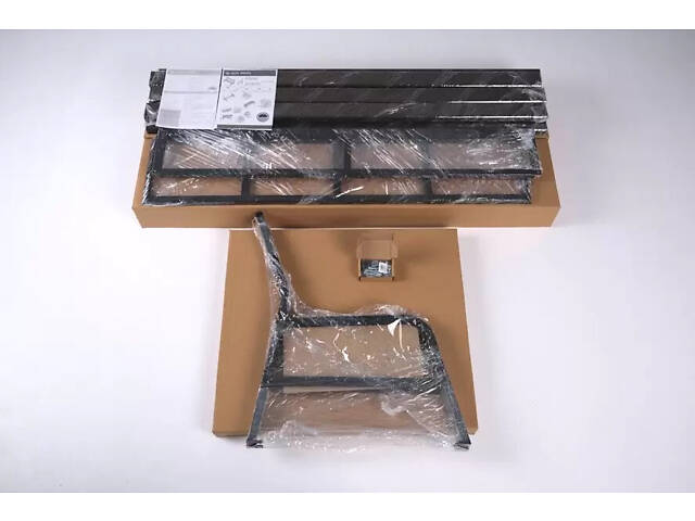 Доставка. Садовая лавка Classic LUX зі спинкою из ПВХ на металлическом каркасе. Графитово-белый - Фото 9