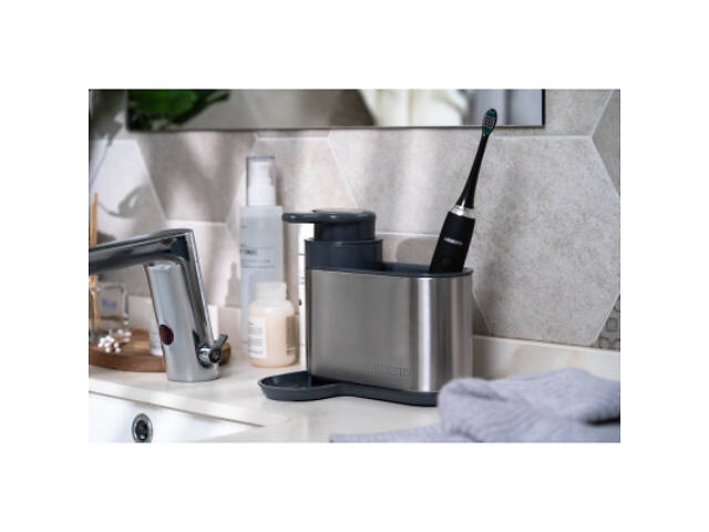 Дозатор для рідкого мила Ardesto Minimalism Органайзер для миючих засобів Сірий (ARHB3102GS) - Фото 4
