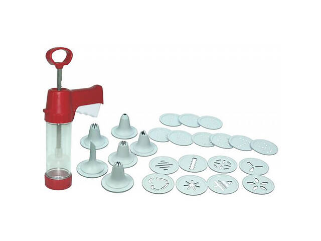 Дозатор шприц прес для печива кондитерський з нержавіючої сталі з 18 дисками та 6 насадками - Фото 5