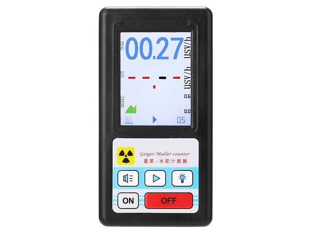 Дозиметр радіації - радіометр професійний ZGKPDQ BR-6, лічильник Гейгера, чорний - Фото 1