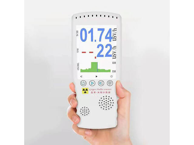 Дозиметр радіації радіометр лічильник гейгера з великим LCD екраном на акумуляторі Meterk Air-02 - Фото 4