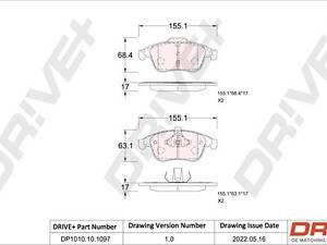 DP1010.10.1097 Drive+ - Гальмівні колодки до дисків