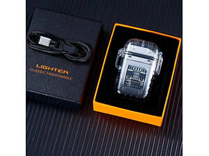 Дугова електроімпульсна запальничка з ліхтариком водонепроникна HL-514, запальничка незвичайна, сенсорна