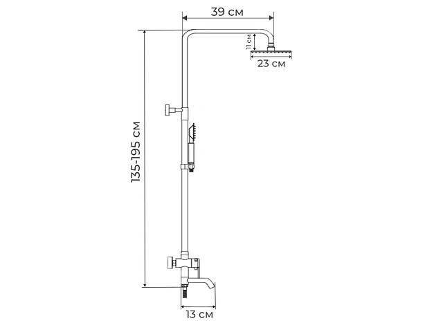 Душевая колонна со смесителем Mixxus Premium Vintage 009-J (MI2856) - Фото 2