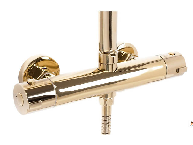 Душовий гарнітур REA TOM GOLD золотий із термостатом * - Фото 3