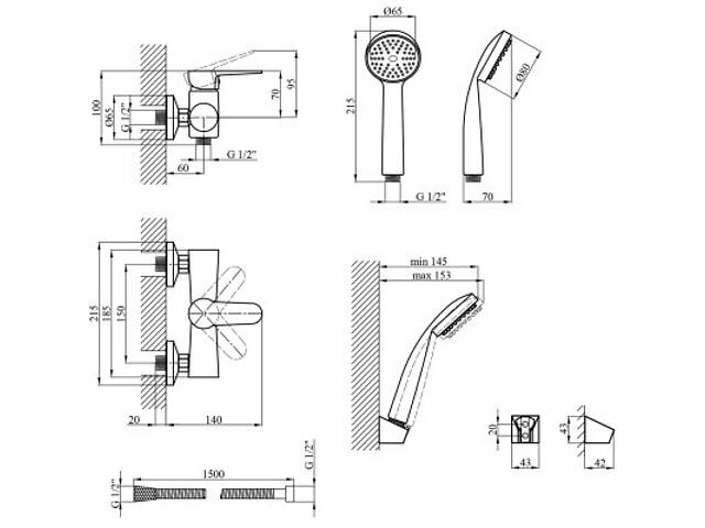 Душовий гарнітур Kroner Elbe-C050 (CV017354) - Фото 7