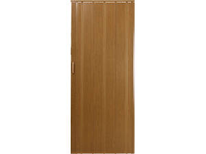 Дверь гармошка глухая усиленная, дуб 850*2030*12 мм. Двери межкомнатные складные.