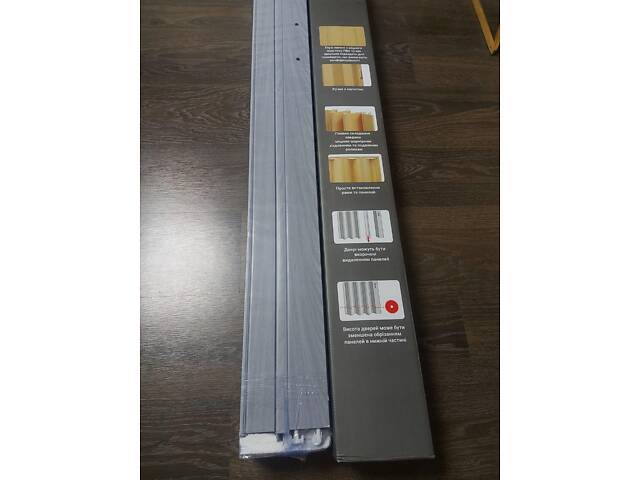 Двері гармошка глуха посилена, дуб сірий 850*2030*12 мм Еліт. Двері міжкімнатні складні. - Фото 6