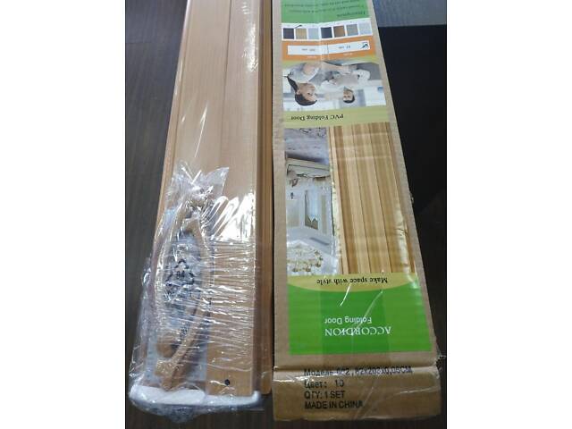 Двері-ширма-гармошка Сосна Медова 820х2030х0,6 мм №10 міжкімнатні пластикова глуха - Фото 6