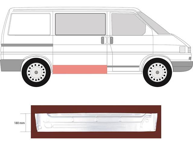 Дверь VW TRANSPORTER T4 (70A, 70H, 7DA, 7DH) 1990-2004 г.