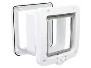 Двери для котов Trixie четыреxсторонние с туннелем 20x22 cм Белые (4047974442319)