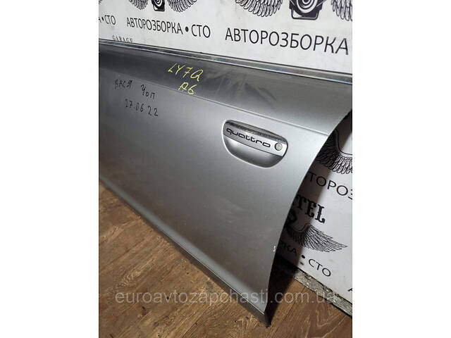 Дверь передняя левая Audi A6 C6 ly7q 2004-2011 - Фото 2