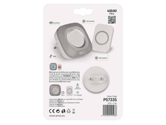 Дзвінок дверний EMOS бездротовий EMOS P5733S (P5733S) - Фото 4