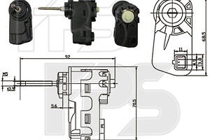 Двигун корректора фари на Carens, Carnival, Ceed, Cerato, Cruze, Elantra, Forte, I20, I30, IX35, IX55, Magentis, ProC...