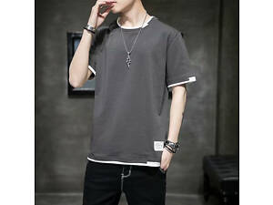 Футболка подвійна Сірий, L