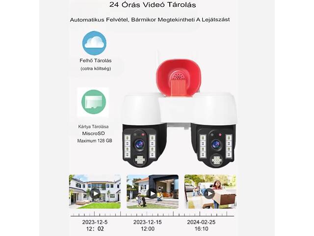 Подвійна камера відеоспостереження A2S Wi-Fi з сиреною - Фото 2