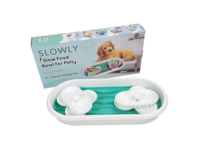 Подвійна годівниця лабіринт для повільного годування тварин Slow Food Bowl For Pets - Фото 3