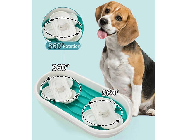 Подвійна годівниця лабіринт для повільного годування тварин Slow Food Bowl For Pets - Фото 4