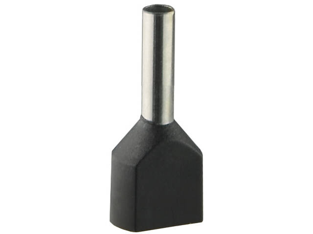 Подвійний ізольований наконечник 2х1.5 кв.мм. гільза: 8мм чорний (100 шт.) [A0060120006] ТІ 1,5-08 АСКО - Фото 2