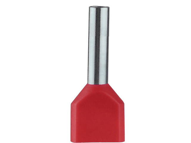 Подвійний ізольований наконечник 2х1кв.мм. гільза: 10мм червоний (100 шт.) [A0060120005] ТІ 1,0-10 АСКО - Фото 3