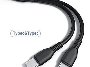 Двойной зарядный кабель USB Type-C с 2мя разъёмами для подключения 2х устройств - 1 метр