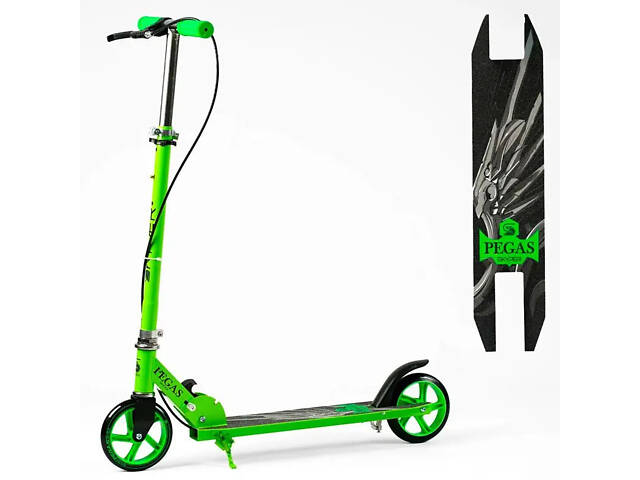 Двоколісний самокат Skyper Pegas до 60кг колеса PU 145мм (Зелений) - Фото 1