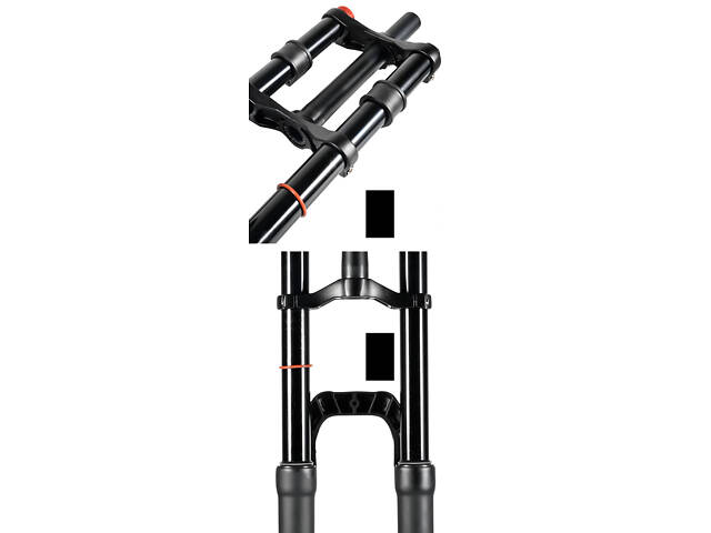 Двокорона велосипедна вилка NanLio 29' QR 100x9 мм, хід 150 мм, для (MTB) DH/XC, Чорна - Фото 7