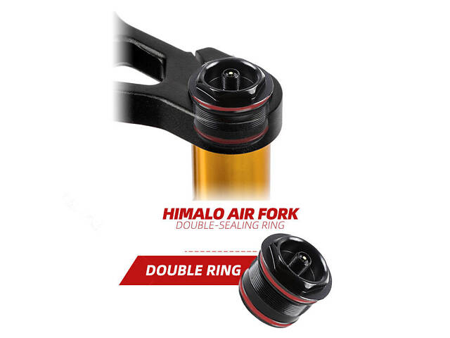 Двокоронна вилка для фетбайка Himalo 26х4.0, 135мм Fat Bike повітряна, хід 190 mm, посилена для fatbike, Золота - Фото 6