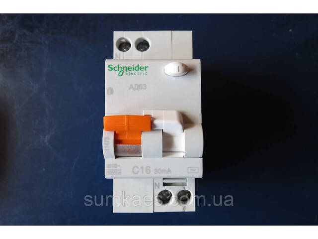 Дифференциальный автомат 11473 Schneider Electric АД63 дифавтомат выключатель узо - Фото 2