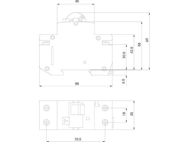 Дифференциальный выключатель 1P+N 25А 30мА 10кА 'C' тип А [2173226] KZS-2M ETI - Фото 2