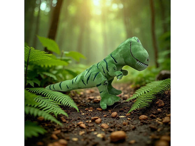 Динозавр RESTEQ зеленого кольору 40 см. Плюшева м`яка іграшка Динозавр Тиранозавр - Фото 7