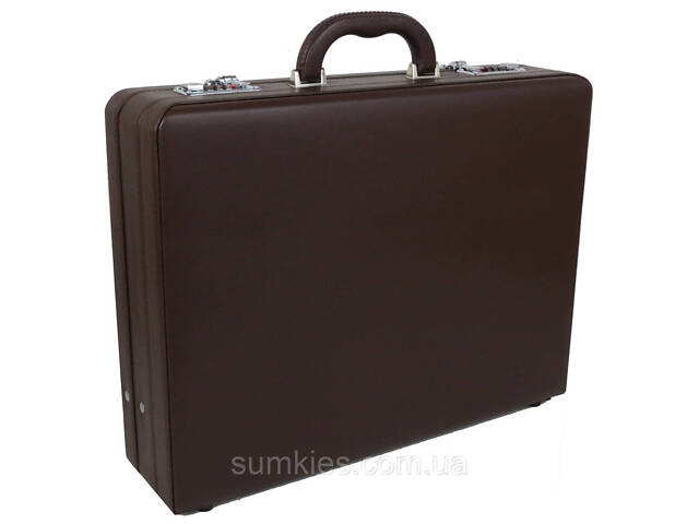 Дипломат з екошкіри зі збільшенням обсягу Portfolio коричневий - Фото 3