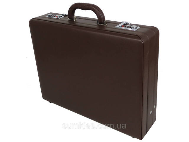 Дипломат з екошкіри зі збільшенням обсягу Portfolio коричневий - Фото 4