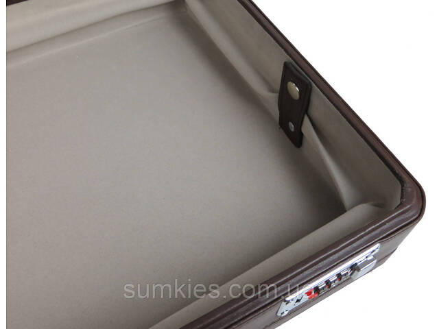 Дипломат з екошкіри зі збільшенням обсягу Portfolio коричневий - Фото 8