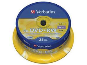Диск DVD Verbatim 4.7Gb 4x CakeBox 25 шт silver (43489) (43489)