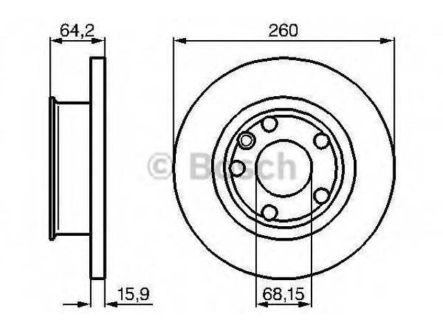 Диск гальмівний BOSCH 0986478547 на VW TRANSPORTER / CARAVELLE Mk IV автобус (70XB, 70XC, 7DB, 7DW) - Фото 1