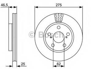 Диск гальмівний BOSCH 0986479428 на TOYOTA PRIUS ALPHA (ZVW4_)