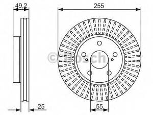 Тормозной диск BOSCH 0986479663 на TOYOTA PRIUS (ZVW3_)
