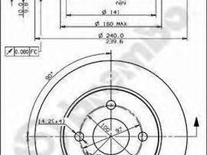Диск гальмівний BREMBO 08762675 на OPEL MERIVA