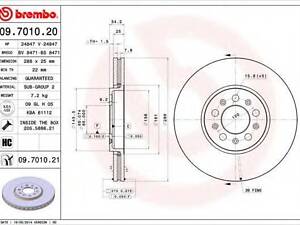 Диск гальмівний BREMBO 09701021 на AUDI A3 (8L1)