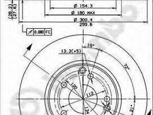 Тормозной диск BREMBO 09830421 на MERCEDES-BENZ C-CLASS седан (W203)
