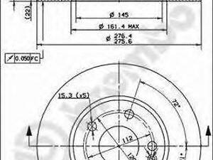 Тормозной диск BREMBO 09868011 на MERCEDES-BENZ A-CLASS (W169)