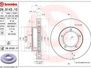 Тормозной диск BREMBO 09914311 на LEXUS LX (UZJ100)