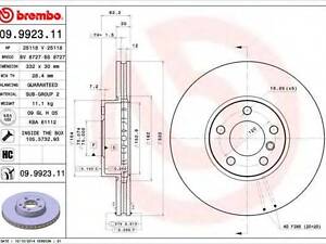 Диск гальмівний BREMBO 09992311 на BMW X5 (E70)