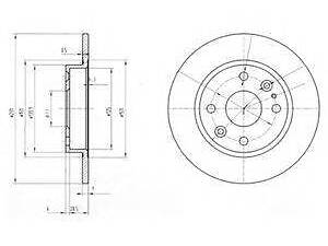 Диск гальмівний DELPHI BG2803 на MAZDA 323 IV (BG)