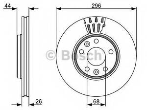 Тормозной диск (передний) Renault Megane III Scenic III Laguna III 07- (296x26) (вентилируемый) BOSCH 0986479551 на RENAULT MEGANE