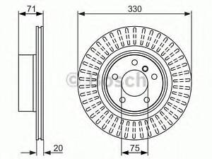 Тормозной диск (задний) BMW X3 (F25) X4 (F26) 10- (330x20) (с покрытием) (вентилируемый) BOSCH 0986479727 на BMW X3 (F2