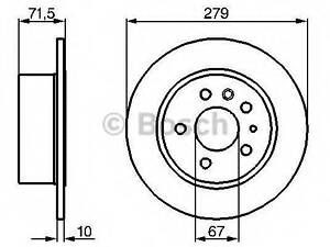 Диск гальмівний (задній) MB S-Class (W116W126) W123 68- (279x10) BOSCH 0986478199 на MERCEDES-BENZ /8 седан (W114)