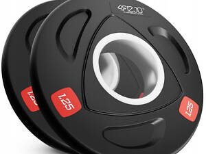 Диск олімпійський 4FIZJO 2 x 1.25 кг 51 мм металевий, прогумований Black (P-5905973401258)