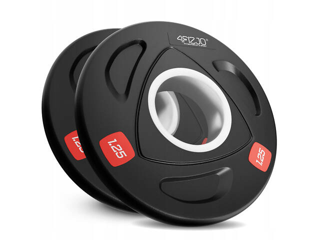 Диск олімпійський 4FIZJO 2 x 1.25 кг 51 мм металевий, прогумований Black (P-5905973401258) - Фото 1